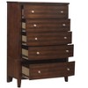 Dark Cherry Finish 1pc Chest of 5x Drawers Satin Nickel Tone Knobs Transitional Style Bedroom Furniture - 3 of 4