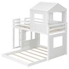 TiramisuBest Wooden Twin Over Full Bunk Bed,Loft Bed with Playhouse,Farmhouse,Ladder and Guardrails,Antique Gray - 4 of 4