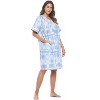 Casual Nights Women's Snap front House Dress Short Sleeve Woven Duster Housecoat Lounger Robe - 4 of 4