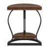 SEVOBAL End Tables Two Tier Half Round Table with Rustic Wood and Sleek Metal Frame for Living Room Bedroom, Brown Black, 17.32"*28.74"*6.69" - 4 of 4