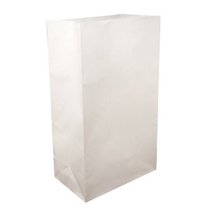 Lumabase 100ct Flame-Resistant Paper Luminaria Bags White - 1 of 3
