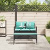 vidaXL 3 Piece Patio Dining Set with Cushions Black Poly Rattan - 3 of 4