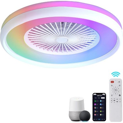 HUMHOLD 24 Inch Smart Ceiling Fan with Lights and Remote/APP Control