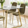 5-Piece Modern Dining Set with Glass Table and 4 Upholstered Dining Chairs, Gold Metal Legs, Perfect for Kitchen or Small Spaces-Maison Boucle - 2 of 4