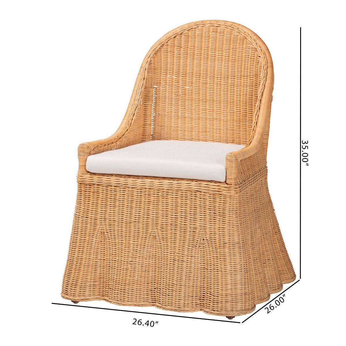 bali & pari Maya Natural Rattan Accent Chair Light Honey - thumbnail 8