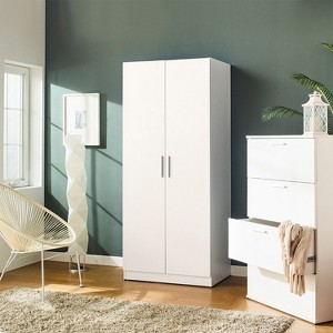 HomeStock Mia Farmhouse Shoe Cabinet with Six Shelves - 1 of 4