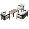 ELJGET 4-Piece Outdoor Seating Set, All-Weather Patio Furniture with Table & PE Wicker, for Garden, Lawn, Poolside - 4 of 4