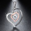 Heart Swinging Stone Necklace for Women Rose Sterling Silver Cz Ginger Lyne Collection - 2 of 4
