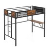 Costway Twin Size Loft Bed with Desk & Shelf Safety Guardrail & Ladder Space-Saving - 2 of 4