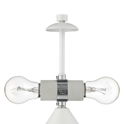 Felix 19" White Metal Dome Table Lamps Set of 2