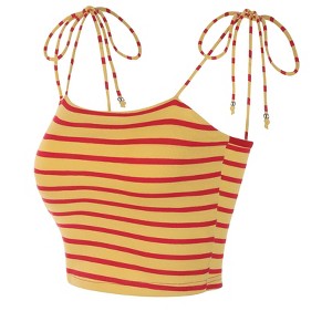 Allegra K Women's Tie Spaghetti Straps Sleeveless Summer Crop Cami Top - 1 of 4