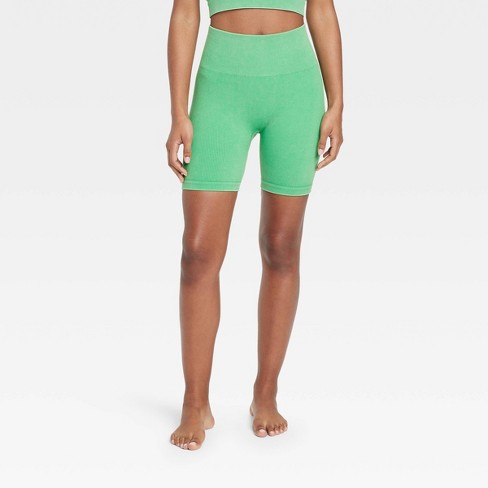 Women's High-rise Ribbed Seamless Bike Shorts 7 - Joylab™ Mint Green Xl :  Target