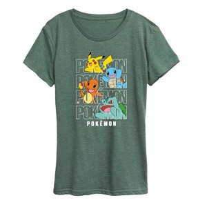 Women's - Pokémon - Stacked Logo Pikachu And Friends Short Sleeve Graphic T-Shirt - 1 of 4