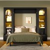 TIRAMISUBEST Queen Size Murphy Bed w/ Built-in Desk, 2 Arched Bookshelves and 2 Drawers, Folding Bed Frame w/ LED Light - 3 of 4