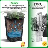 Tall Planter Set of 2, Large Outdoor & Indoor Flower Pots with Drainage Holes,Water Level Monitor,Inner Bucket,Trays & Wheels,Self-Watering Planters - 3 of 4