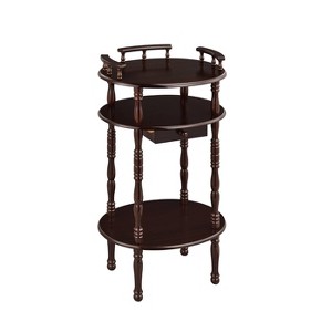 30" 3-Tier Shelves with Single Drawer Phone Table Cherry - Ore International - 1 of 3