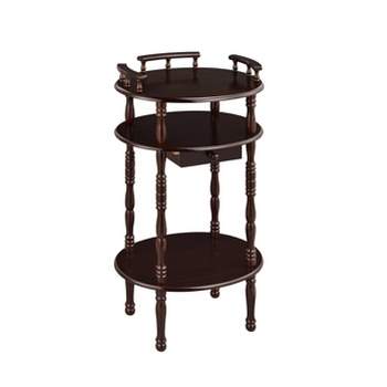 30" 3-Tier Shelves with Single Drawer Phone Table Cherry - Ore International