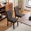 FERPIT Faux Leather Tufted Upholstered Dining Chairs Set of 2 - 2 of 4