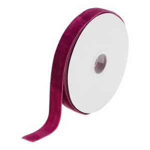 Unique Bargains Soft Single Face Spool Silky Velvet Ribbon for Bouquets DIY Crafts - 1 of 3
