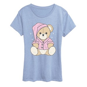 Women's - Instant Message - Teddy Bear In PJs Short Sleeve Graphic T-Shirt - 1 of 4