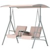 Resenkos 2-Seater Swing With Canopy & Table, Patio Garden Swing, Poolside Backyard Relaxation, Gray - 2 of 4