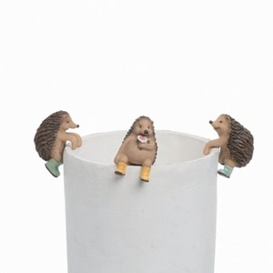 Transpac Resin Hedgehog In Boots Pot Hanger Set of 3 Spring Home Decorations - 1 of 1