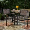 SKRAN Set of 2 Acacia Wood Outdoor Patio Dining Chairs, Modern Industrial Design Chairs with Vertical Slats for Lawn, Garden, Backyard - 2 of 4