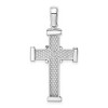 Black Bow Jewelry 14k White Gold Polished Rope Cross Pendant - 3 of 4