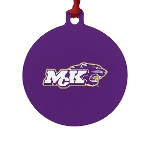McKendree University Primary Logo Aluminum Holiday Christmas Tree Ornament  3.0" (7.6 cm) x 3.37" (8.6 cm) - 1 of 4