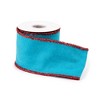 Blue Wool and Red Wired Ribbon (Set of 2) - 2 of 3