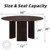 Wooakway 30"H Round Oak Wood Dining Table Kitchen Table Conference Table with Three Legs - 3 of 4