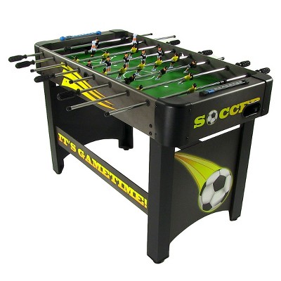 Sunnydaze Indoor Classic Style Foosball Soccer Game Table with Manual Scorers - 48" - Black and Yellow