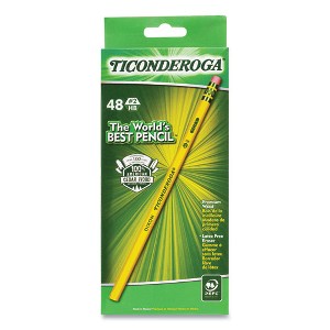 Ticonderoga Pencils, HB (#2), Black Lead, Yellow Barrel, 48/Pack - 1 of 1