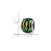 Black Bow Jewelry Dichroic Glass and Sterling Silver Yellow Striped Bead Charm, 14mm - 2 of 3
