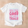 Simply Sage Market See The Good Checkered Garment Dyed Tee - 3 of 4