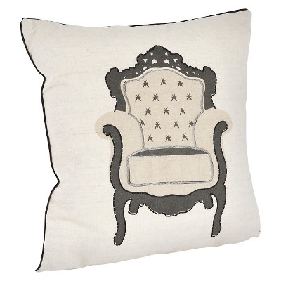 Natural Armchair Design Throw Pillow (18"x18") - Saro Lifestyle