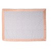 Bacati - Grey Chevron with Solid Border Blanket (Grey Chevron/Coral Pink Border) - 2 of 4