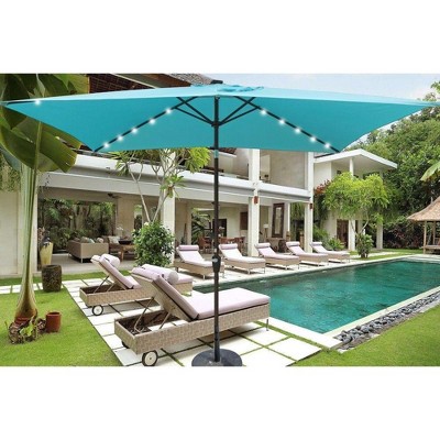 CAVINAS 10 x 6.5FT Patio Umbrella with LED Light and Crank,8 Ribs Market Patio Umbrella with Push Button for Backyard,Poolside,Deck