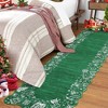 Christmas Area Rug Washable Scalloped Bedroom Carpet with Non-Slip Backing - 3 of 4