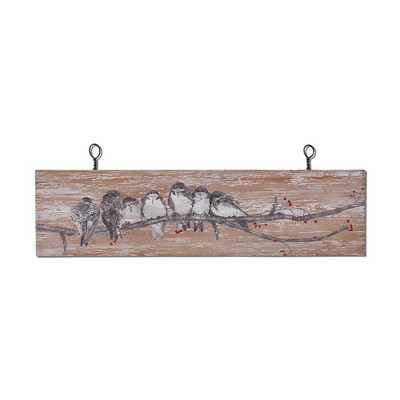 tagltd Winter Bird Wall Art 30 x 8 x 0.8 Inches.