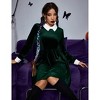 Women's Long Sleeve Casual Velvet Peter Pan Collar Fit and Flare Skater Dress - image 4 of 4