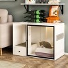 ATJafurn 37.4''Cat Litter Box Enclosure Furniture Style White Cat Cabinet Side Table with Storage Space For Living Room - 2 of 4