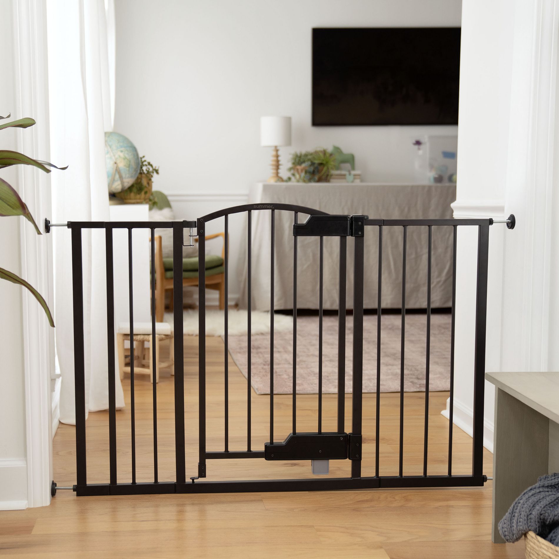 Summer by Ingenuity The Thruway 52W Series with Glide Open - Espresso Gate: Pressure or Hardware Mounted, Steel, Room Divider
