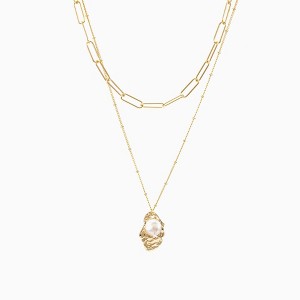 Bearfruit Jewelry Donna Layered Necklace with Culture Pearl Pendant - 1 of 4