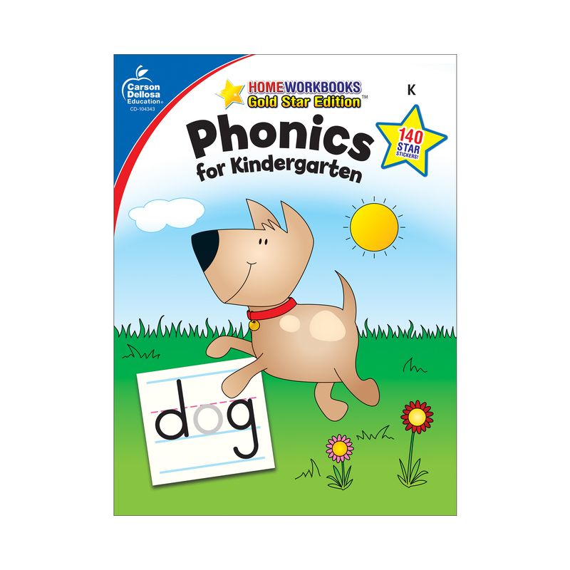 Phonics for Kindergarten, Grade K - (Home Workbooks) (Paperback), 1 of 2