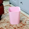 LunaLulinlk Pink 2 Pack 1.5 Gallon Square Trash Cans, Plastic Trash Cans for Home Office, Living Room, Study, Kitchen, Bathroom - 4 of 4