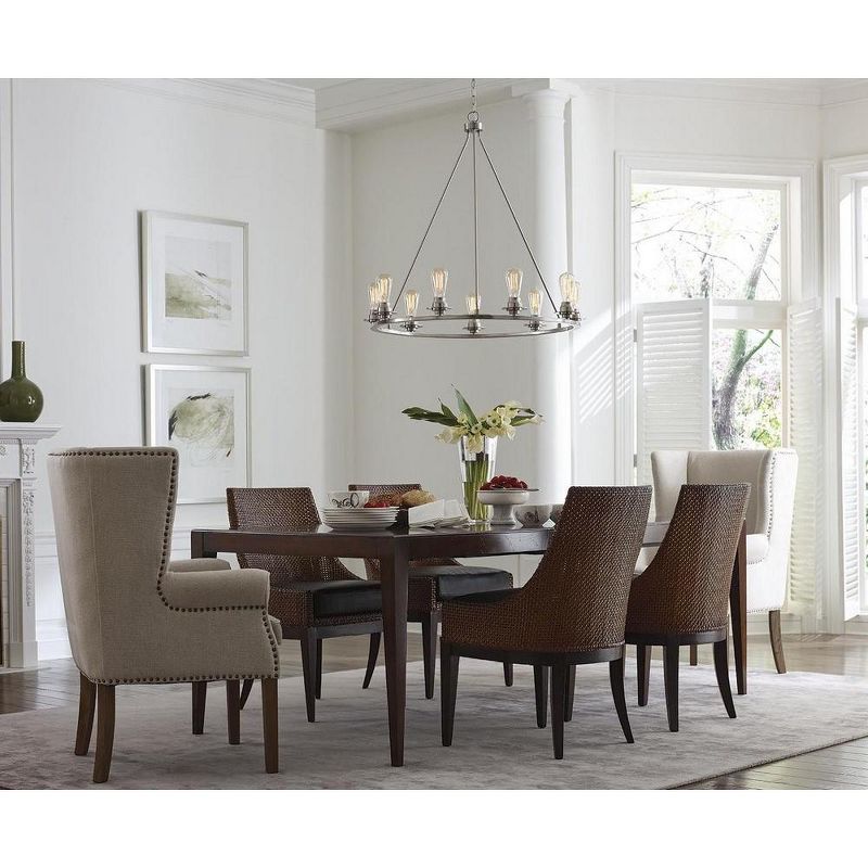 Progress Lighting, Debut Collection, 9-Light Chandelier, Brushed Nickel, Clear or Frosted Seeded Shades, 3 of 6