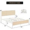 Boho Rattan Bed Frame with Headboard & Footboard - Sturdy Steel Slats, No Box Spring Needed, Noise Free Metal Platform - 2 of 4