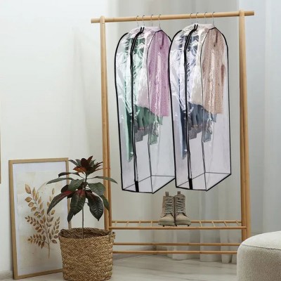 5-pack clothes hanging bags, dustproof and waterproof clothes storage hanging bags, transparent bags