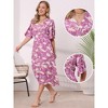 INSPIRE CHIC Women's Floral Casual Summer Ruffle Sleeve V Neck Beach Boho A Line Midi Dresses - 2 of 4